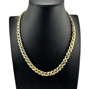 Vintage Napier Cuban Curb Double Link Chain Classic Timeless 17" Necklace